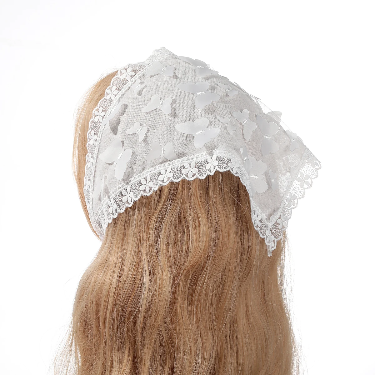 AWAYTR kwiatowy nadruk chusta na głowę Bohemia Bandana opaska z białymi włosami kolorowe motyle trójkątny szalik chustka chusta damska dziewczyna
