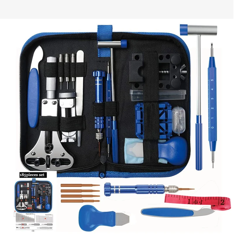 

Набор инструментов для ремонта часов, 185 шт., сменная линейка для ремонта корпуса часов
