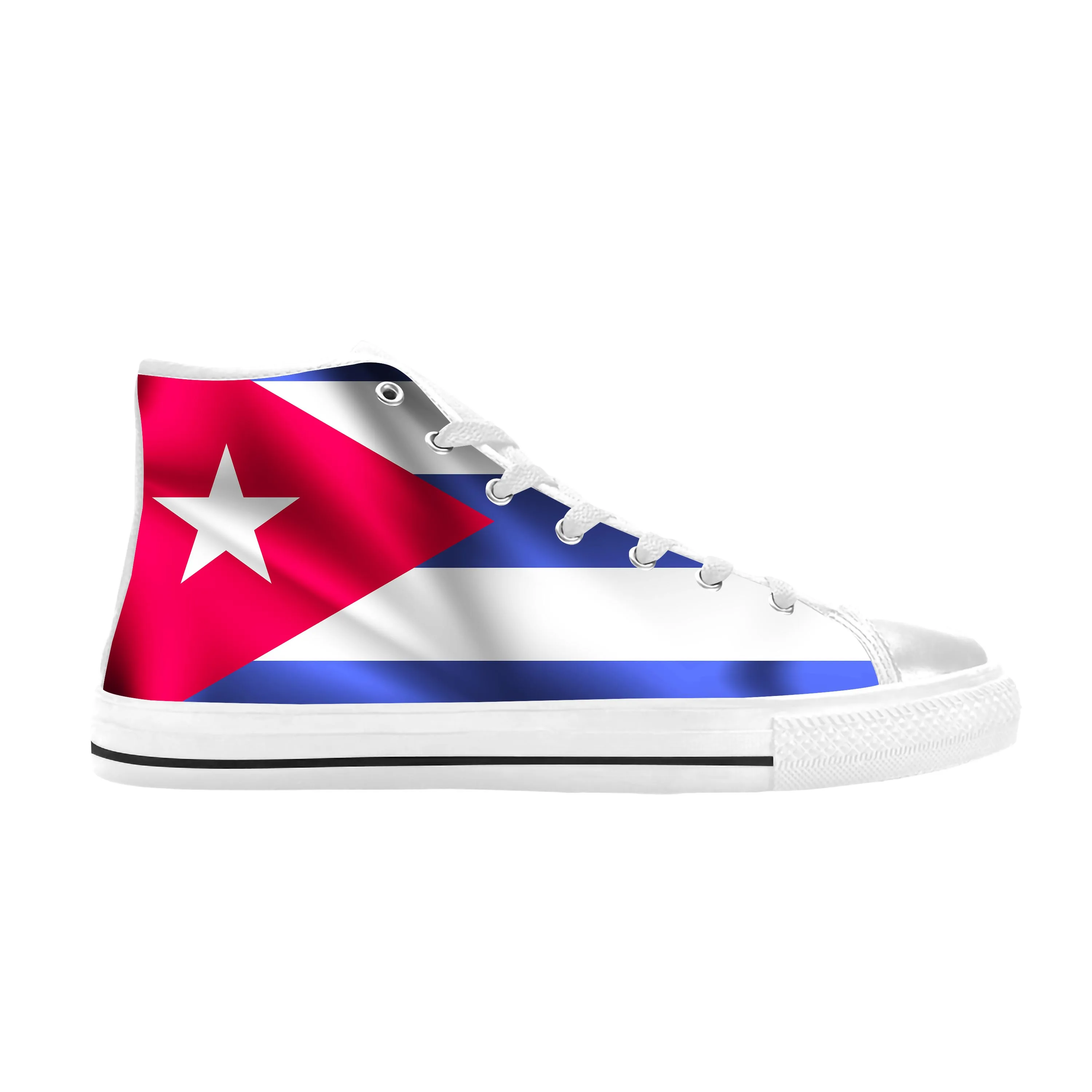 

Hot Cuba Cuban Flag Patriotic Pride Funny Fashion Casual Cloth Shoes High Top Comfortable Breathable 3D Print Men Women Sneakers