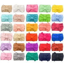 

INS Nordic Baby Girl Hair Band Wide Cotton Cloth Solid Color Bow Knot Headdress Kids Hair Accessories Children Headwear