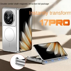 Magnetic Hinge Protection Anti - Drop Matte Phone Case with MagSafe for OPPO Find N5 (Silver)