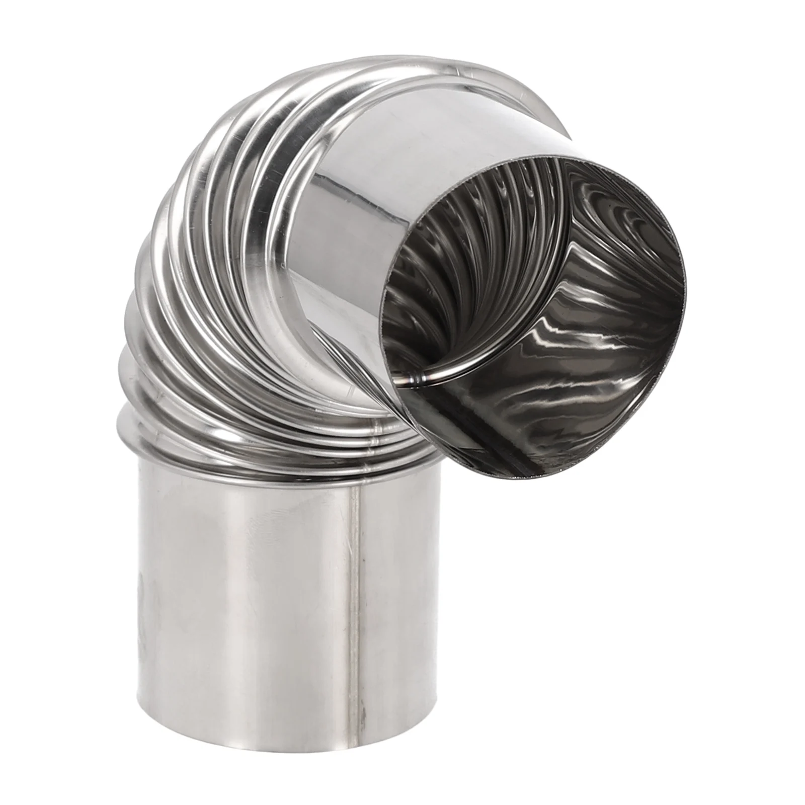 1 Pz Tubo A Gomito In Acciaio Inox Canna Del Camino Bend Canna Fumaria Stufa Tubo Riscaldatore Prese D'Aria Di Scarico Accessori 50/60/70/80/100Mm