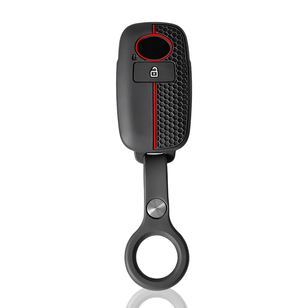Silicone Car Remote Key Case and Keychain Accessory - 2-Button FOB Shell