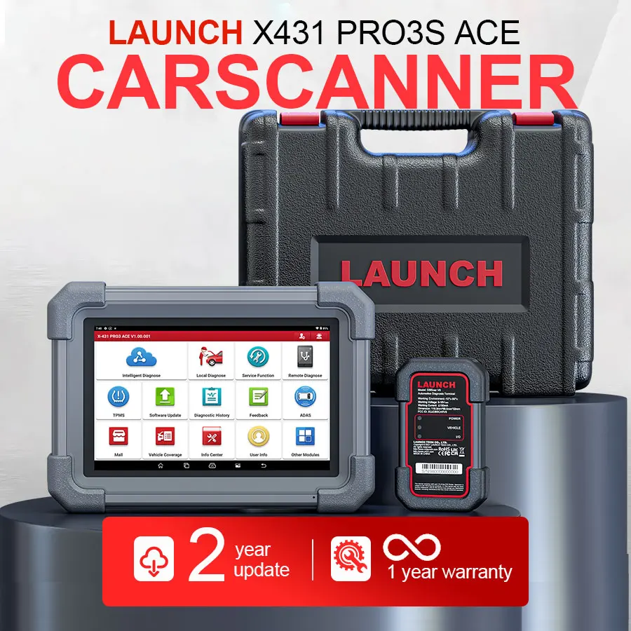 LAUNCH X431 PRO3 ACE herramienta de diagnóstico de coche programación de llaves ADAS mapa de topología CAN FD sistema completo OBD2 escáner