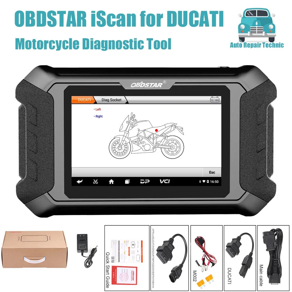 

OBDSTAR iScan for DUCATI Motorcycle Automotive Diagnostic Tool Support IMMO Programming ECU Setting TPMS Functions Code Clear