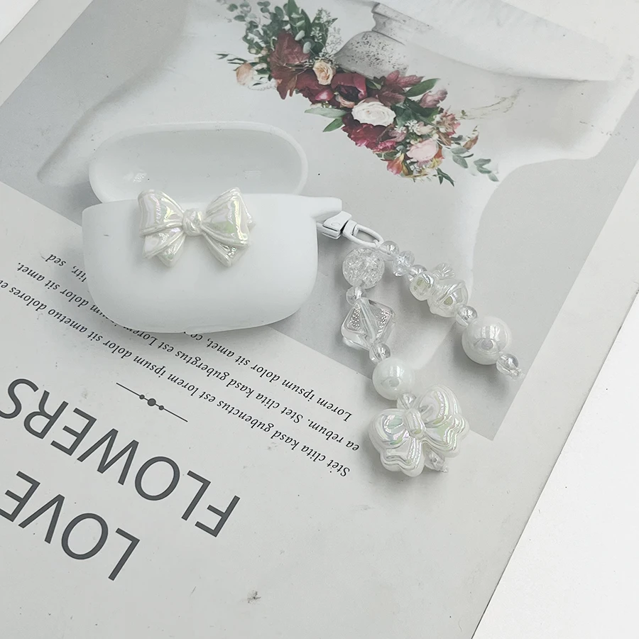 Capa de fone de ouvido fofa para soundcore v20i/v30i/p41i/aerofit pro/aerofit 2/aerofit pro capa de silicone com capa keychian