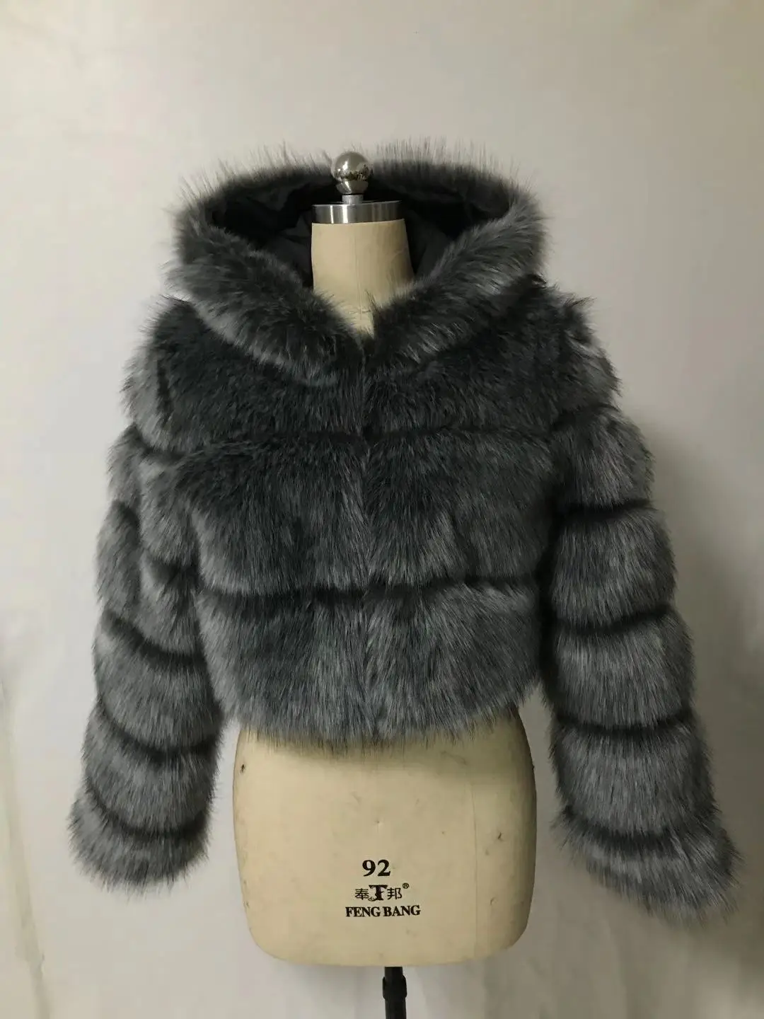 Spring Autumn Winter Women Short Style Fashion Faux Fox Fur Coat with Hood Jacket Model puffer coat with hood Coats & Jackets