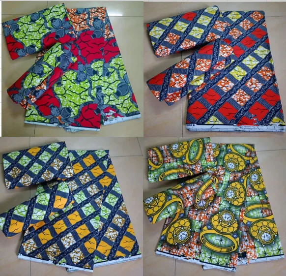 Ho.llllllan.dais real fabric African wax high quality 100%cotton Ankara wax fabric for making dresses African style 6 yards