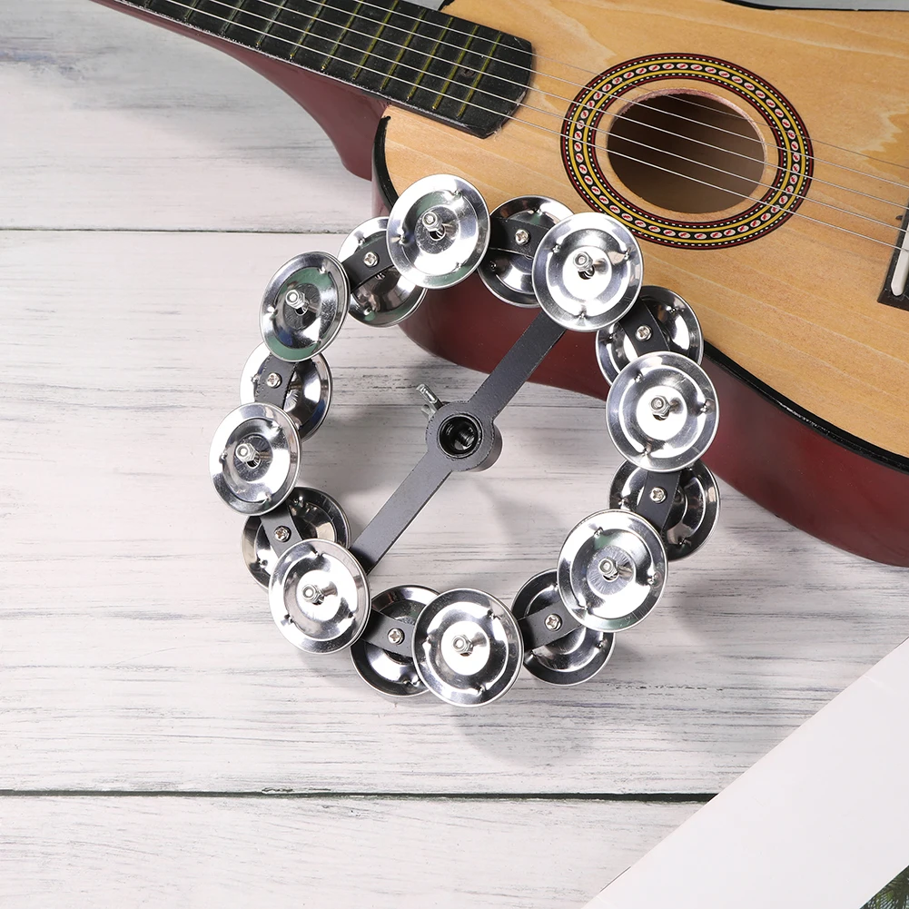 Pro Drum Cymbals Hi Hat Tambourine Steel Bells Percussion Instrument Accessories for Kids Playing Musical Toys
