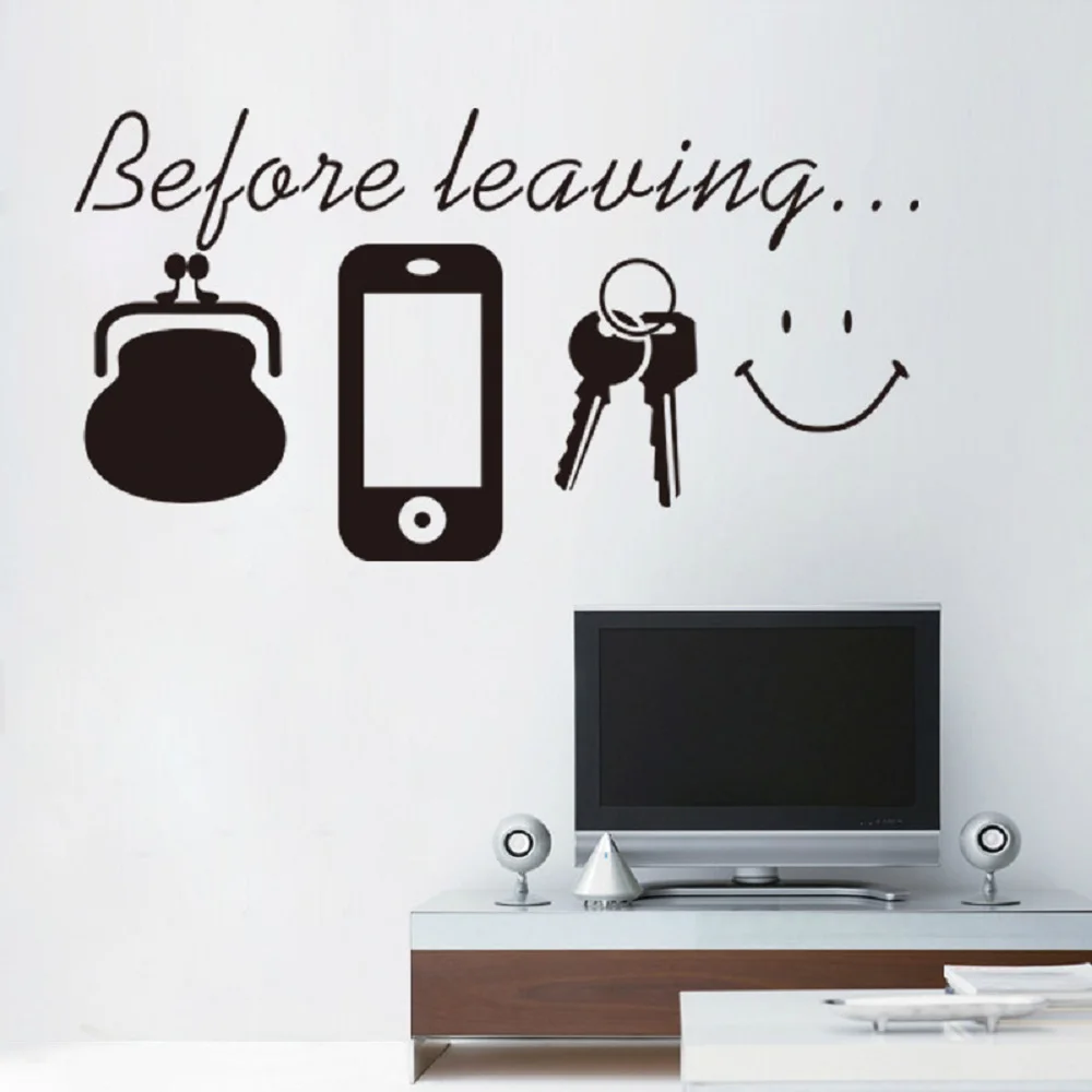 

Reminder Quotes Before Leaving Wall Stickers Bedroom Living-room Door Wall Decor Decals For Daily Poster Mural