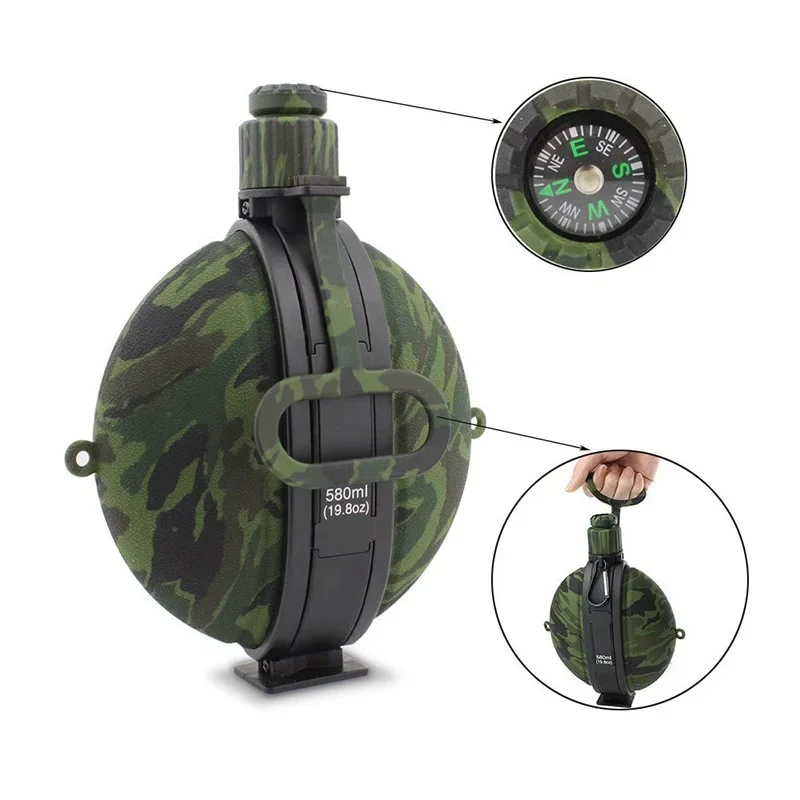 Silicone Folding Cup Outdoor Mountain Climbing Portable Multi-functional 580ML Large Capacity Sports Kettle Sports Water Bottle Portable Water Bottle Sports Water Bag