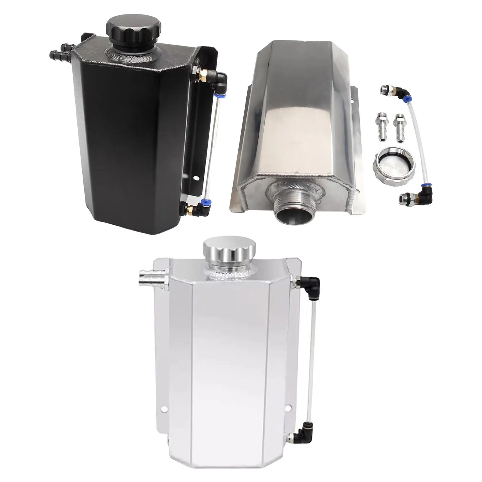 알루미늄 합금 히트 싱크 오버플로우 탱크 2L 자동차 및 트럭 엔진용 범용 냉각수 확장 저장소