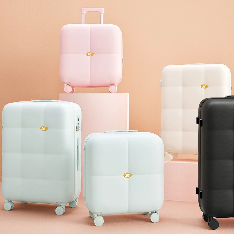 

Cute Cheese Rolling Luggage Travel Suitcase Fashion Color Scheme Trunk Large Capacity Suitcases Silent Universal Wheel Luggage