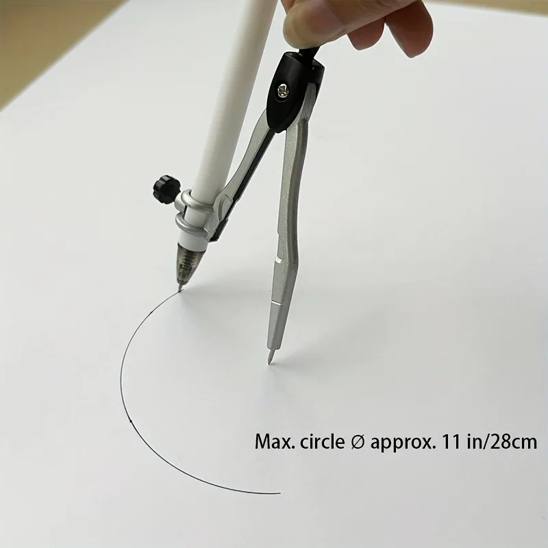 2개의 금속 나침반 세트, 원을 그릴 수 있는 잠금 도구, 학생 및 제도용으로 최대 0.39인치 펜까지 사용 가능