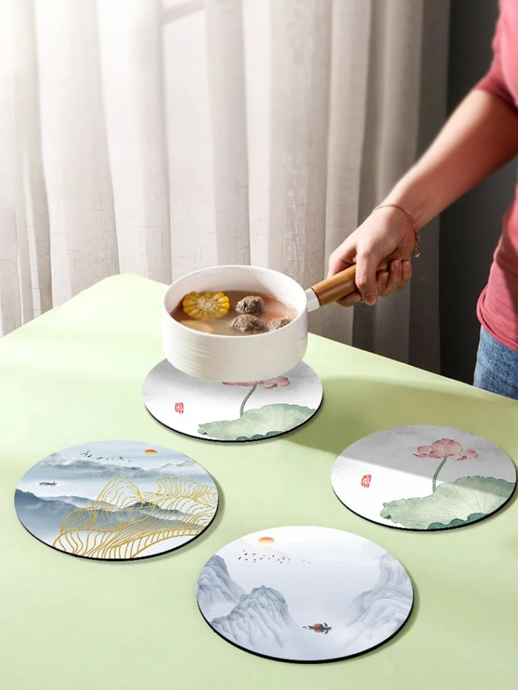 조경 페인팅 플레이스매트 코스터, 고무 방수, 내유성 단열 패드, 그릇 팬, 뜨거운 냄비, 조리대 테이블 매트 