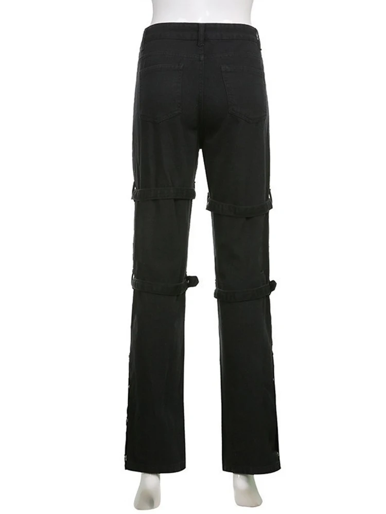 パンツ y2k black denim flare buggypants archive DHgate.com:Stretch Denim Stacked Flare Jeans with Patchwork