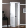 House Decoration 2 Panel White Bifold Closet Door Top Arch Panel Solid Wood Folding Sliding Doors 4