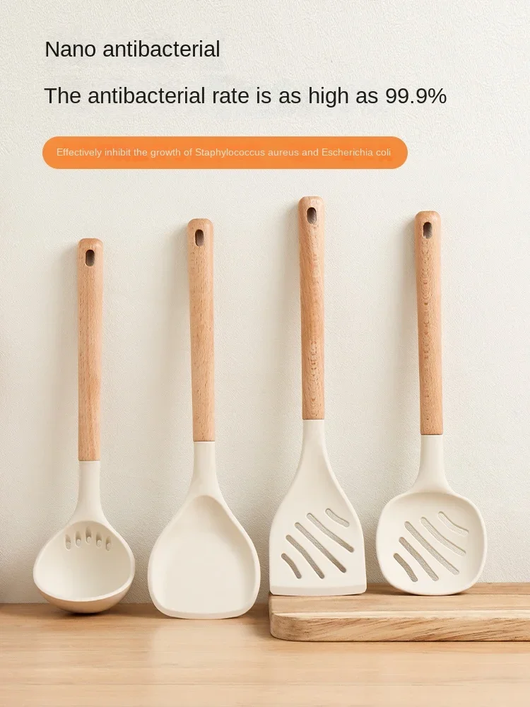 KAWASIMAYA Silicone Spatula Non-stick Pan Special Frying Spatula Cookware High Temperature Resistant Food-grade Soup Spoon Set