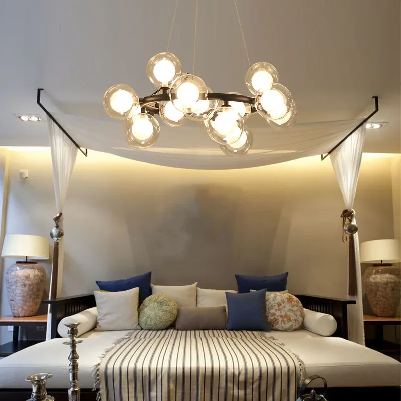 Pendant Lamp Modern LED Bubble Chandelier Lighting Pendant lamp for Living Dining Room Luminaire