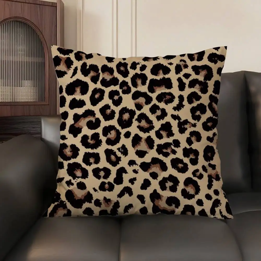 Fashion Luxury Leopard Print Pillow Case Sofa Living Room Bedroom Double-sided Printing Square Cushion Nap Time Cushion Cover 6