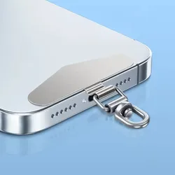 Enhanced 360° Rotatable Stainless Steel Phone Tether Tab (Silver)