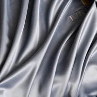 Luxury Satin Fitted Sheet Embroidered Solid Color Mattress Cover with Elastic Band Bed Sheet Bed Linen High-end Rayon Bedsheet 2