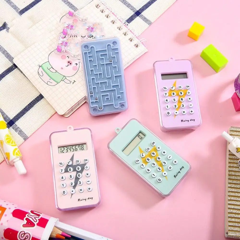 Divertente Calcolatrice Labirinto Portachiavi Cartone Animato Numeri Chiari Calcolatrice Creativa Portatile Carino 4 Colori Calcolatrice Zainetto