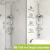 Adjustable Shower Caddy Corner Tension Pole Stainless Steel Organizer Stand Bath Storage Rack with 4 Tier Baskets and Hooks 2