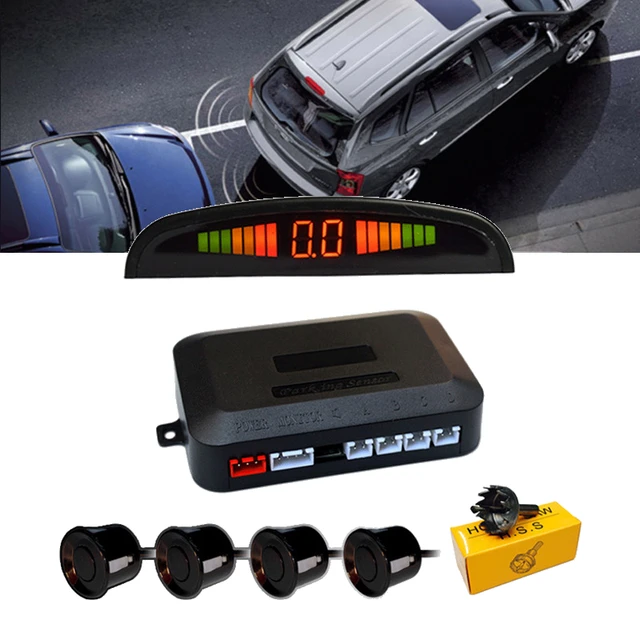 Sensor de aparcamiento para coche Parktronic con 4 sensores de respaldo  inverso de aparcamiento radar Monitores detector sistema de  retroiluminación 