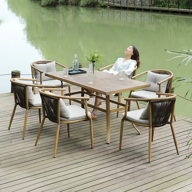 Garden Rattan Rope Weaving Leisure Lounge Chair Outdoor Rattan Garden  Outdoor Furniture Dining Set Patio Furniture Garden Set - China Rattan Rope  Table and Chair, Waterproof Tables and Chairs