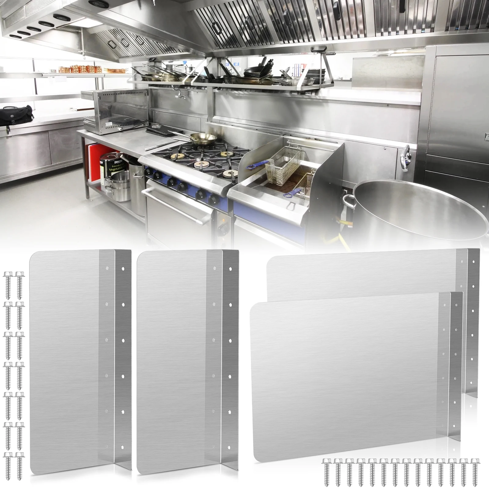 

2 Pcs Stainless Steel Side Splash Guard Rustproof Sink Side Splash Guard Wall Mount Sink Splash Protector Easy to Install