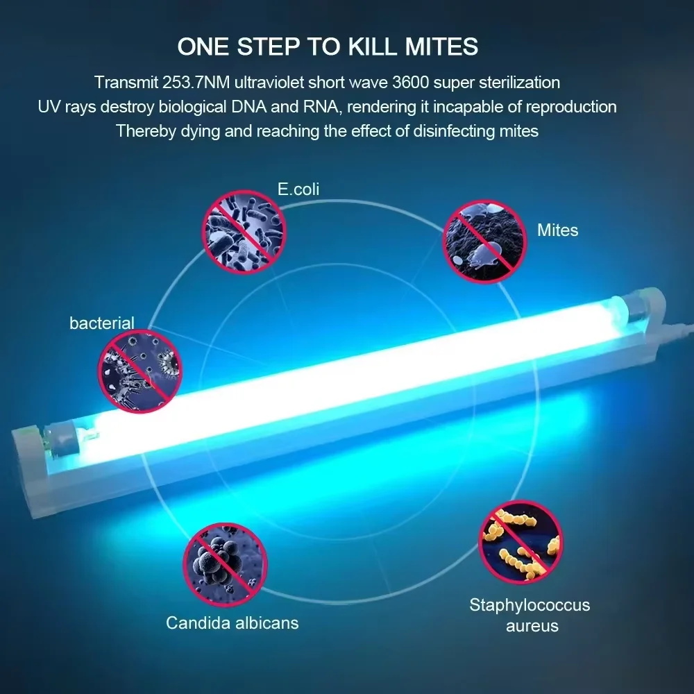 UV Sterilizer Light T5 LED Light Bar Tube 8W 6W 220V 110V Ultraviolet Lamp Disinfection UVC Lamp Mite Removal In Home Bedrooms