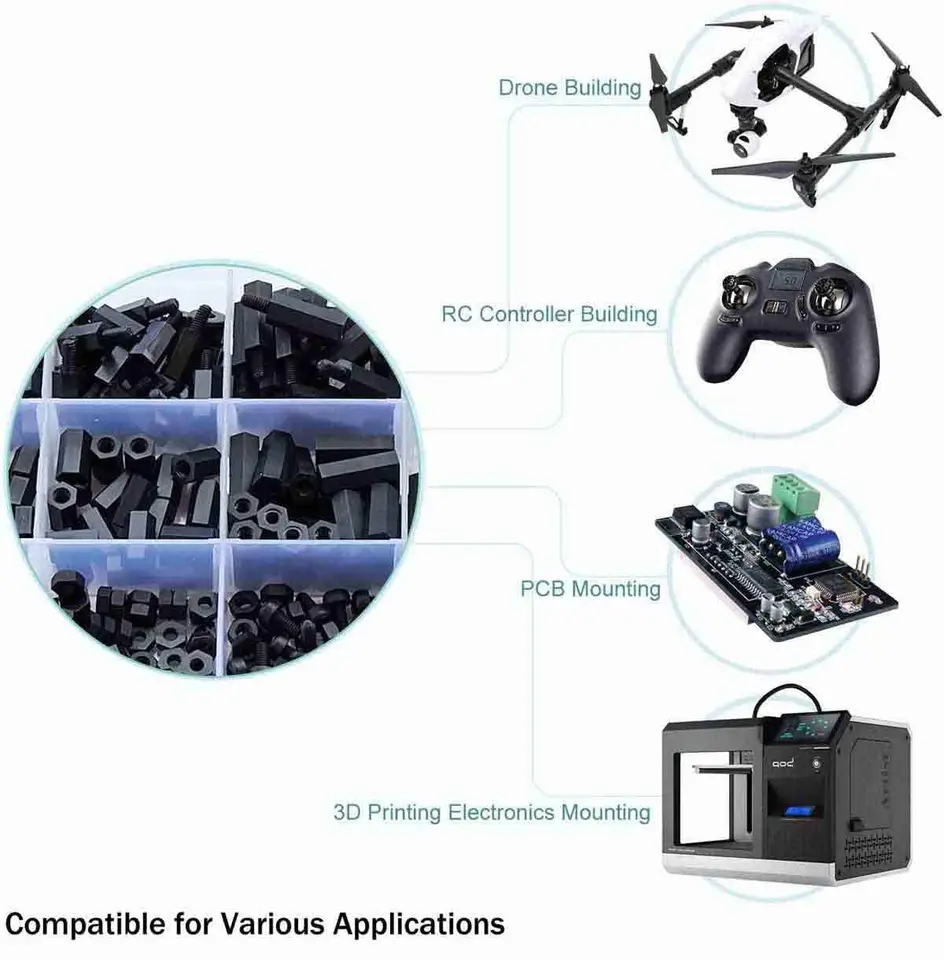 ★PCBマザーボードスペーサースタンドオフ ナイロン Amazon | uxcell PCBマザーボードスペーサースタンドオフ