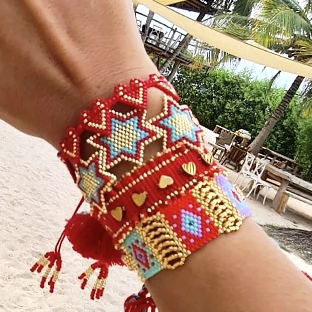 Go2boho Pulseras de cuentas MIYUKI de ojos malvados para mujer, joyería