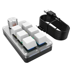 RGB Programmable Macro Gaming Keypad with Customizable Mechanical Keys (White)