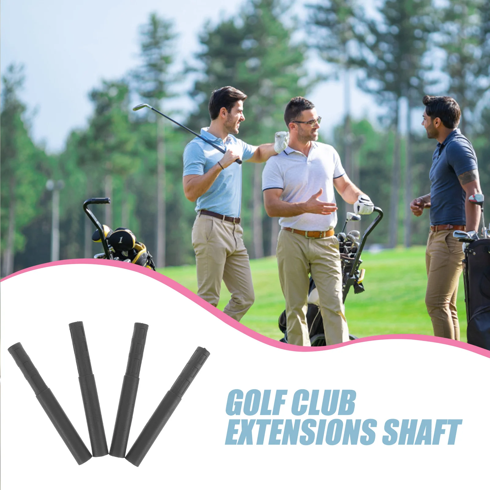 4 Pcs Portable Club Extensions Golf Extension Club Extensions Shaft Prolong Stick Lengthen Golfs Accessories Carbon Fiber 6