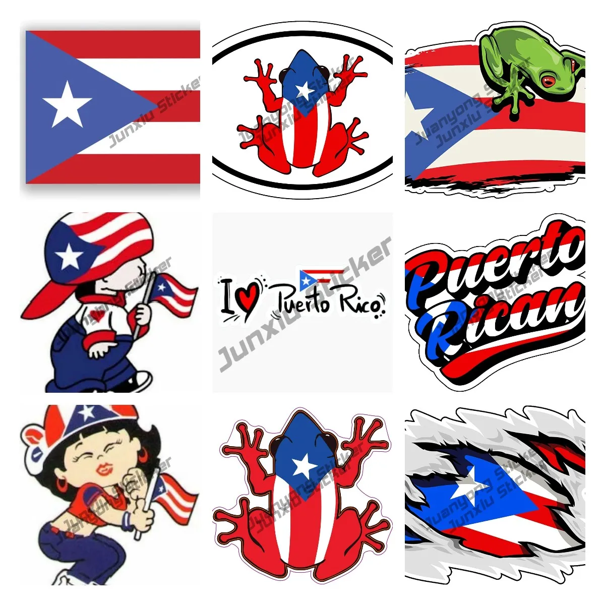 Puerto Rico Flag Decal Sticker Creative Premium Quality Vinyl I