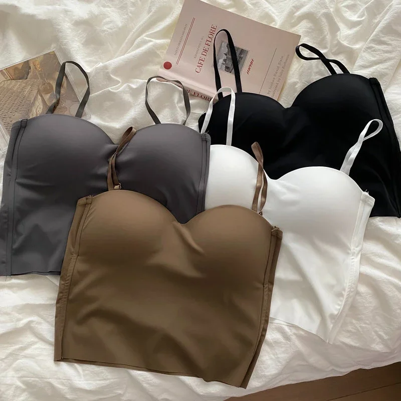 Seamless Camisole for Women Fitness Crop Tops Summer Thin Elegant Sexy All-match Casual One-piece Ice Silk Underwear Tanks Top women tank tops