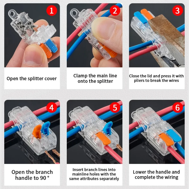 10Pcs Quick CMK 21 Lever Connectors Multiple In Out Quick Cable Wire Crimping Plug Mini Thinned Fast Terminal Blocks LED