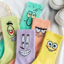 Cute Cartoon Anime Sock for Woman Crew Adult Kawaii Ladies Socks Student Charactor Autumn Pattern Funny Socks Tube Socks
