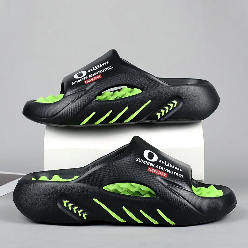 Men Massage Slippers Slides Indoor Outdoor Sandals Beach Casual Shoes Comfortable Sole Men's Slippers Big Size 38-47
