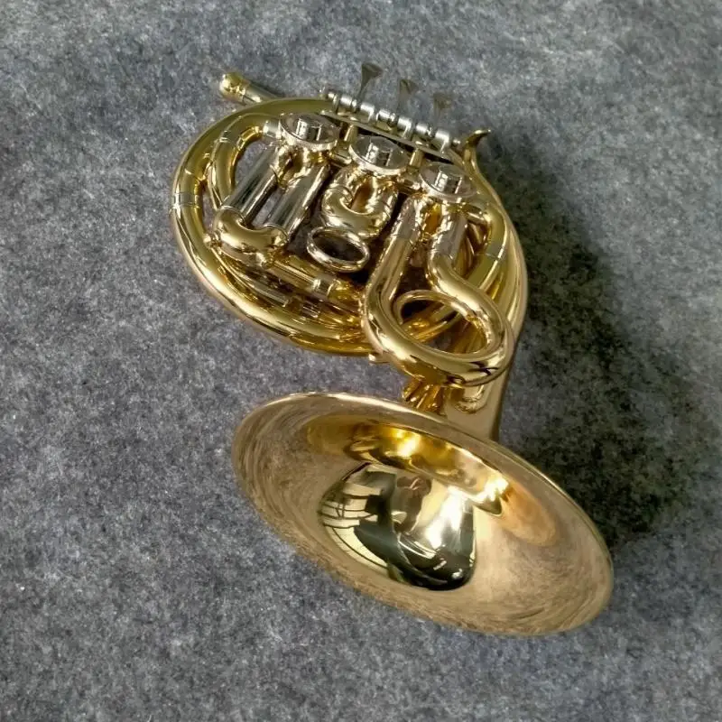 Bb Key Mini French Horn Beginner Adult Children Practice Stage Performance Professional Small French Horn Musical Instrument