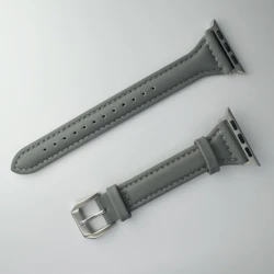 Elegant Slim Leather Strap for Apple Watch - Women's Bracelet Collection (GRAY)