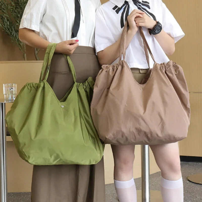 Reusable Shopping Bags High-capacity Folding Bag Eco-friendly Handbag Portable Shoulder Bag Grocery Bags Fashion Tote Bags