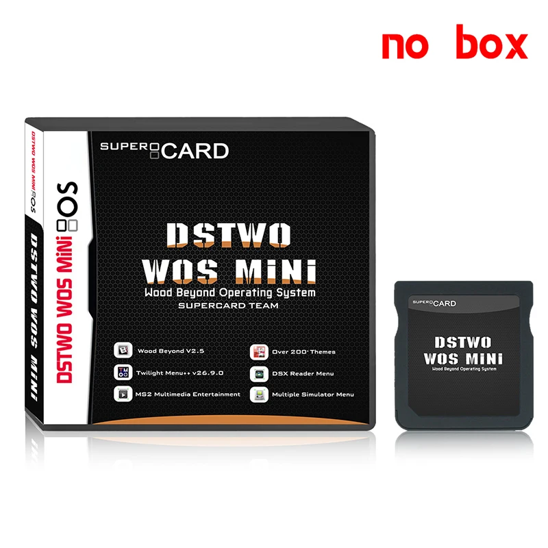 DSTWO WOS 미니 우드 너머 운영 시스템, 10000 + NDS 게임 슈퍼 카드 팀, 새로운 시스템 메뉴 컬렉션 선물 장난감 제공