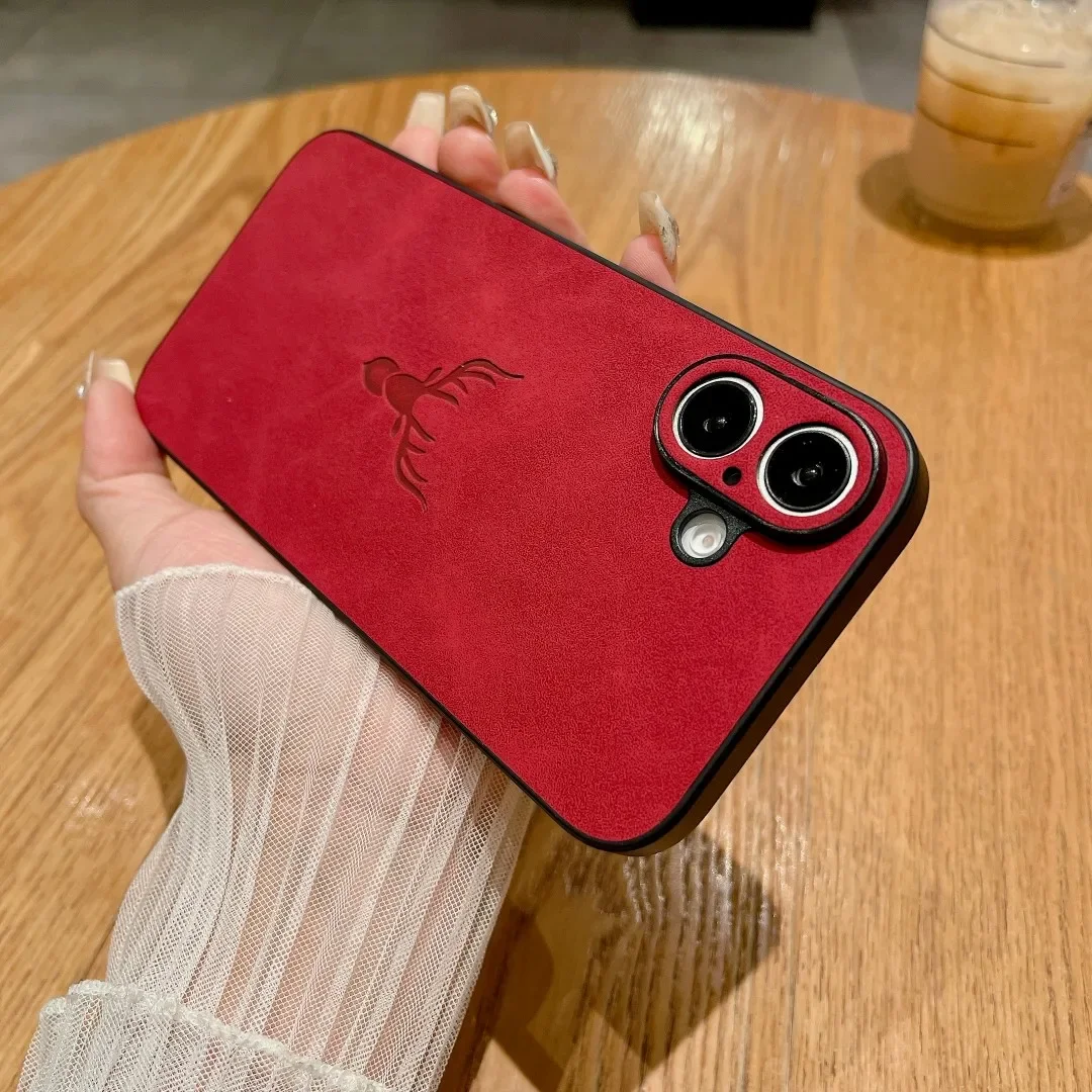 Embossed Deer Case PU Leather Full Camera Protection Cover