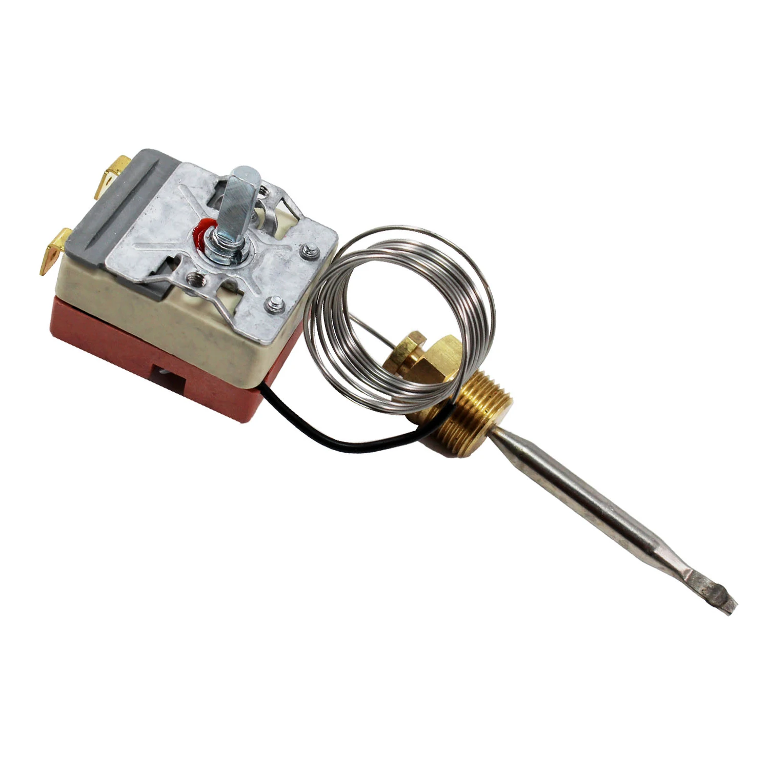 250V Electric Deep Fryer Thermostat Control Parts with 3/8" Brass Nuts Temperature Range 50~200 Celsius Commercial Cooktop Kits gas stove accessories induction cooker accessories