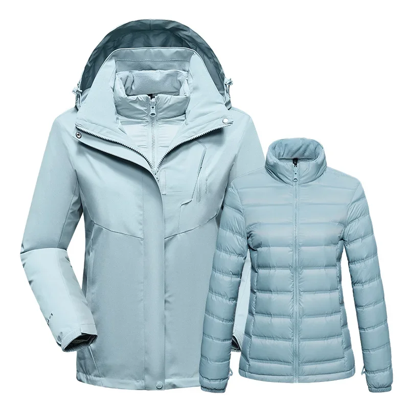 Ski Suit For Women Winter Warm Down Ski Jackets And Strap Pants Windproof Waterproof Snow Snowboard Jacket Brand Outdoor Wear