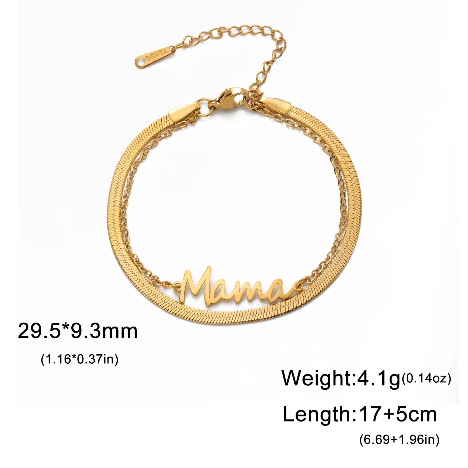 Kkjoy Mode Edelstahl Mama Armband Für Frauen Mom Typenschild Brief Charm Armband Multi-schicht Perle Kette Schmuck Geschenke – Detail 35