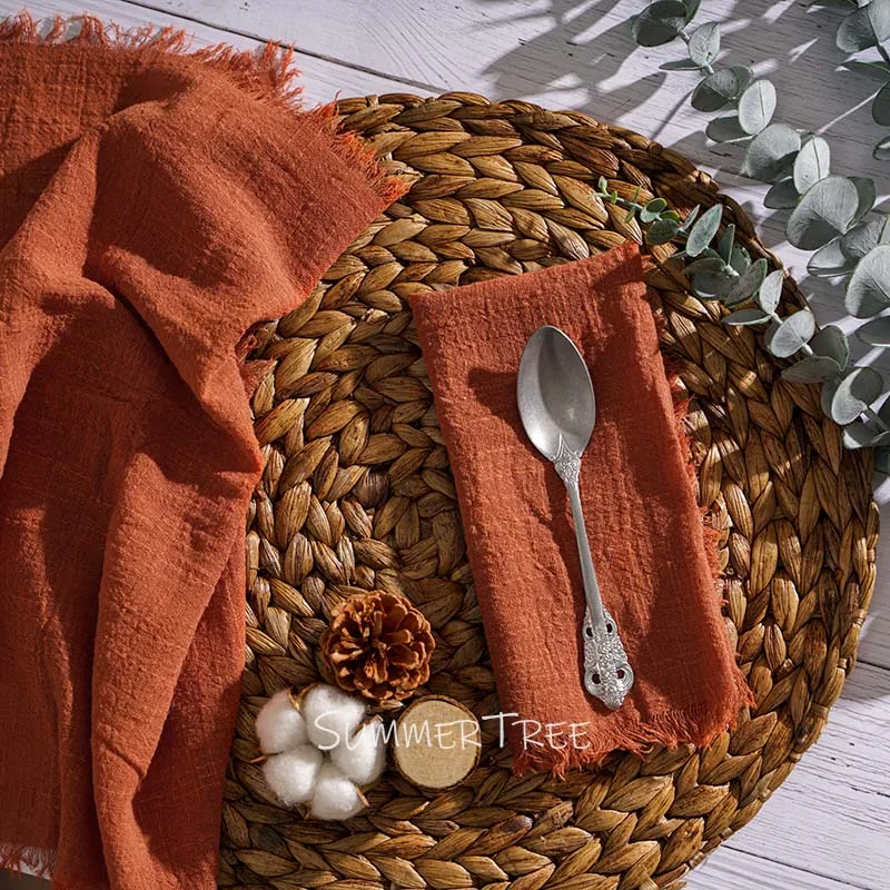 Large Napkins Cotton Gauze 41cm Napkin Muslin Tea Towels Dinner Retro Cheesecloth Wedding Party Rustic Table Decoration 16inch 4